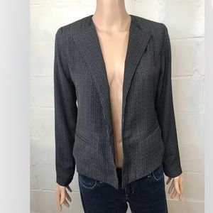 W Worthington Black & White Striped Open Jacket